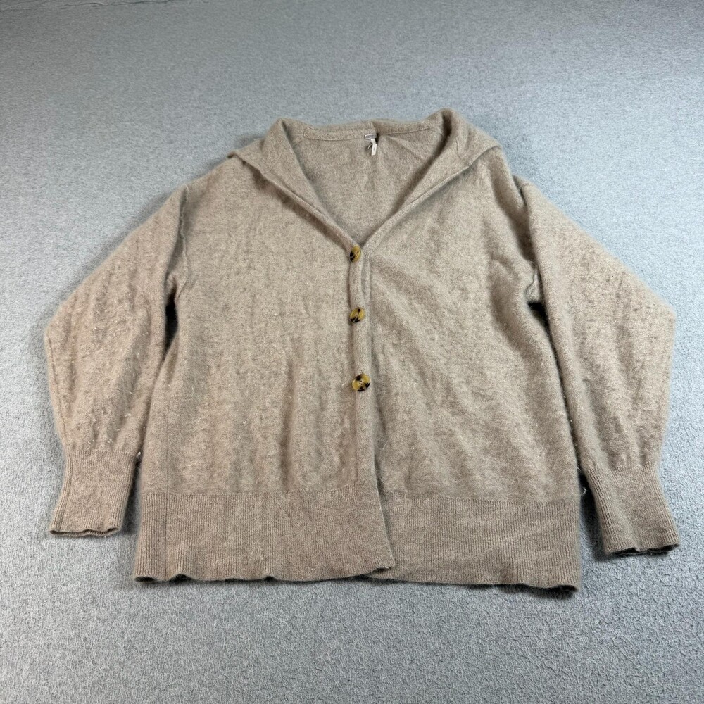 Urban Outfitter Cashmere Sweater Women Small Cardigan Beige Jacket Heritage READ